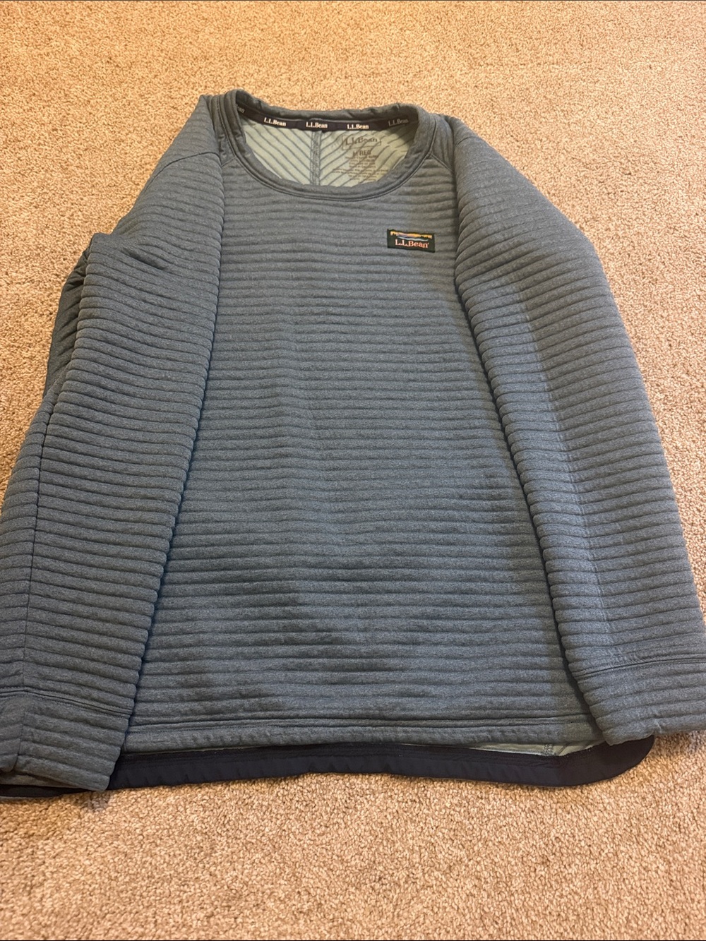 Women’s L.L. Bean Women's Quilted Crewneck Sweater - Slate Blue